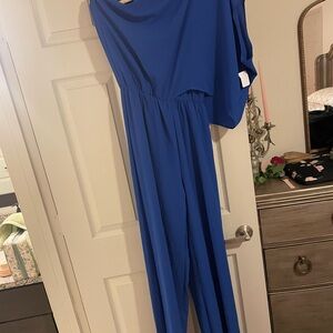 Elegant Blue One-Shoulder Jumpsuit